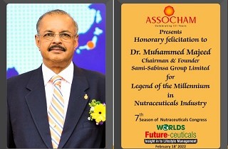 Dr. Muhammed Majeed is named the “Legend of the Millennium in Nutraceutical Industry” by ASSOCHAM